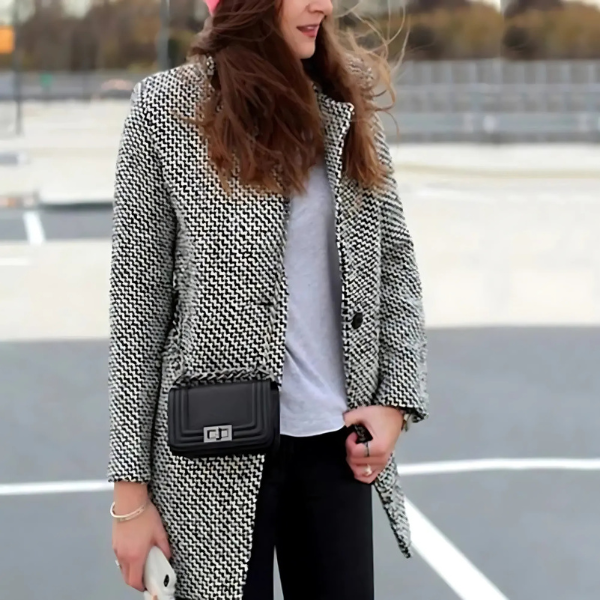 CHELSEA™ | MANTELLO LUNGO A RIGHE 