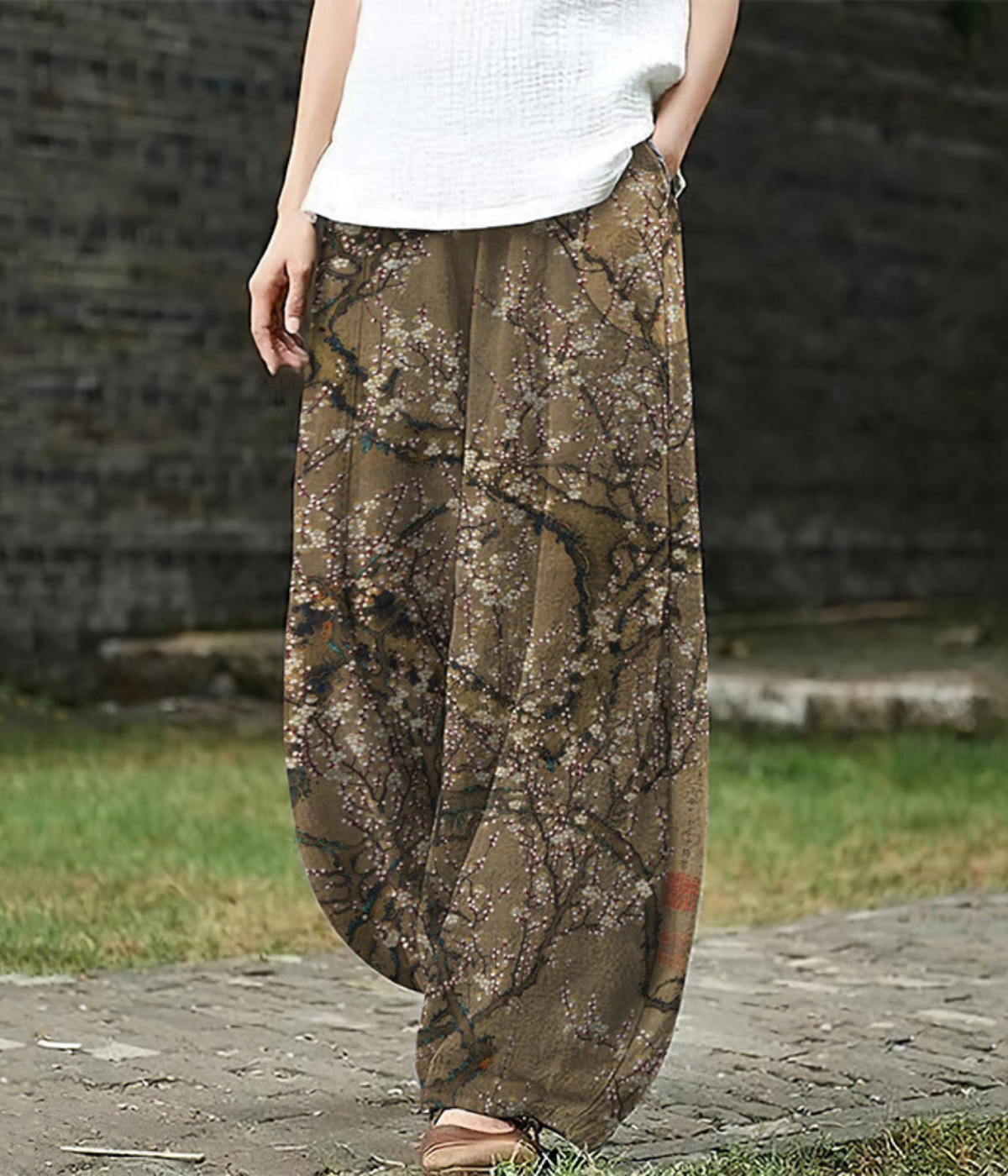 Pantaloni Whisper Plum Bloom