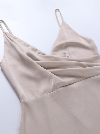 Valentina™ | Abito en Satin avec Scollo a Cascata