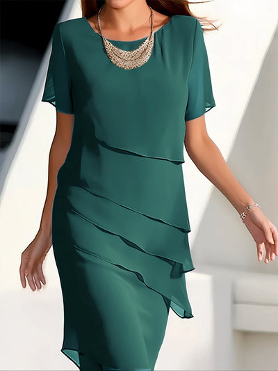 Robe plissée en mousseline de soie
