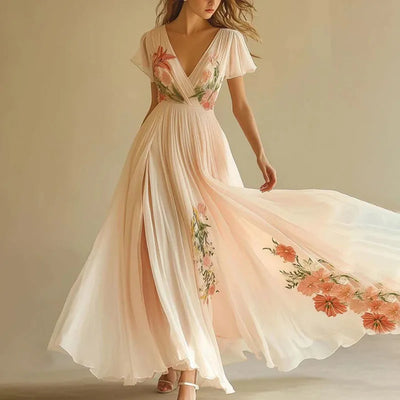 Amelia | Robes de soirée élégantes taille haute à col en V