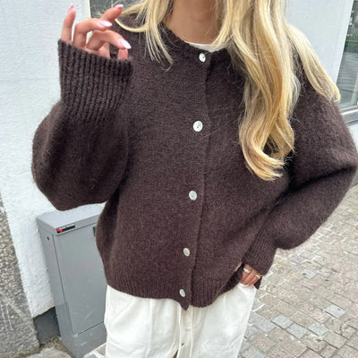 Amédée | Cardigan Fuzzy en Maglia con Bottoni per Donna