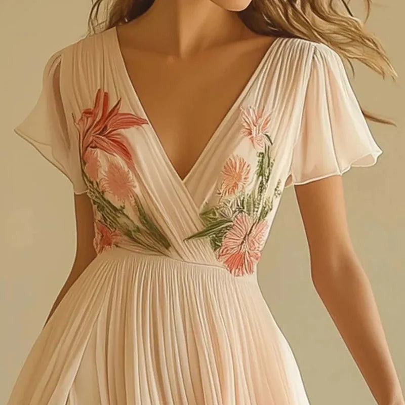 Amelia | Robes de soirée élégantes taille haute à col en V