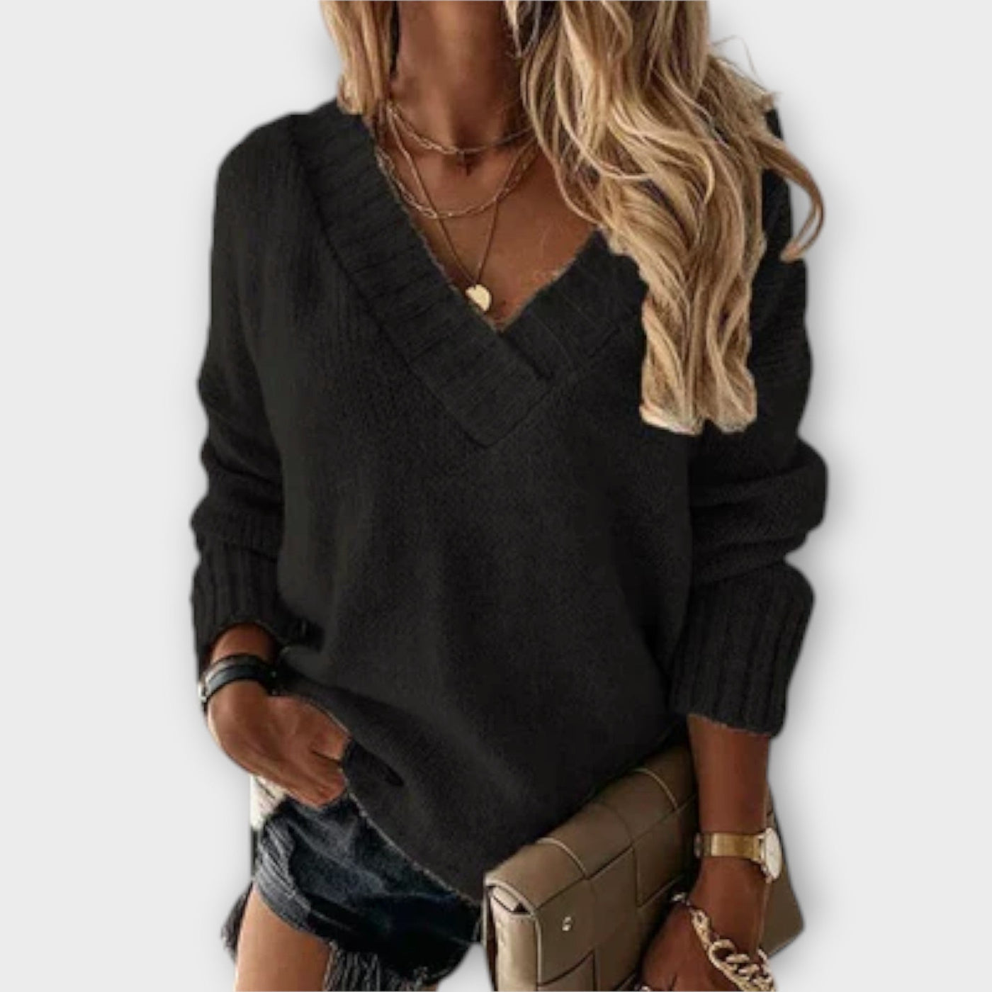 Pull avec scollo a V accogliente