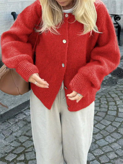 Amédée | Cardigan Fuzzy en Maglia con Bottoni per Donna