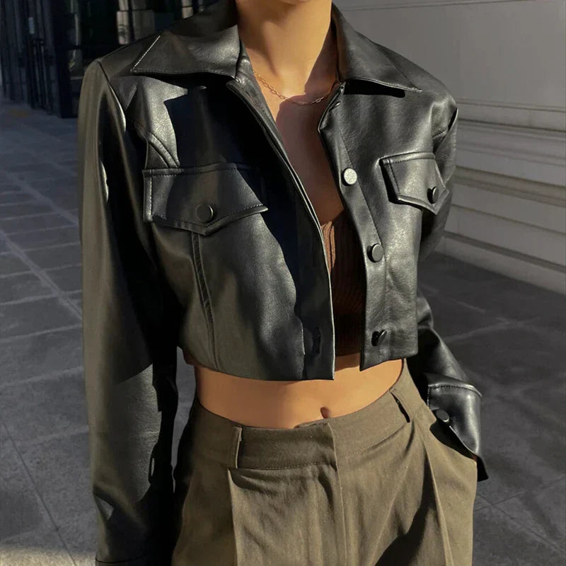 Élise™ | Giacca en similpelle élégante