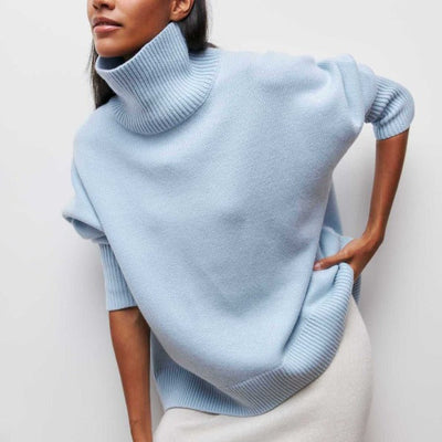 Pull Amélie Col Roulé Oversize En Cotone