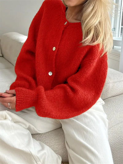 Amédée | Cardigan Fuzzy en Maglia con Bottoni per Donna