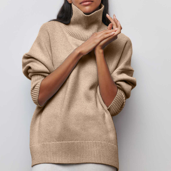 Pull Amélie Col Roulé Oversize En Cotone