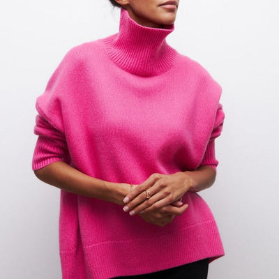 Pull Amélie Col Roulé Oversize En Cotone