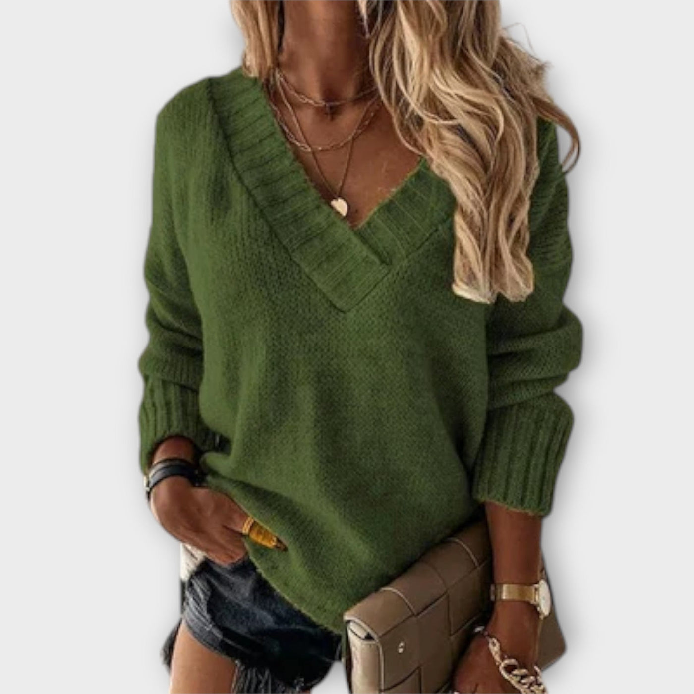 Pull avec scollo a V accogliente