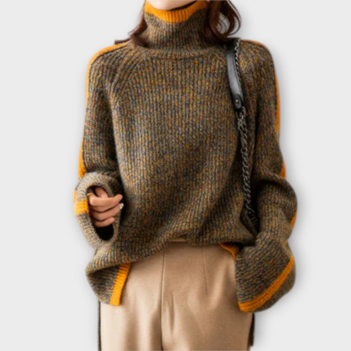 Breseis - Maglione Vintage à Collo Alto