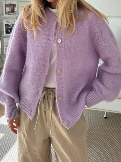 Amédée | Cardigan Fuzzy en Maglia con Bottoni per Donna