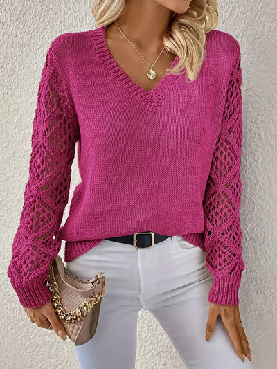 Éloïse™ | Maglione Casual avec Collo a V à Maglia