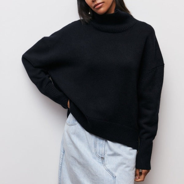 Pull Amélie Col Roulé Oversize En Cotone