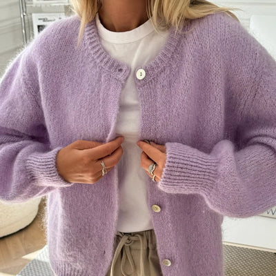 Amédée | Cardigan Fuzzy en Maglia con Bottoni per Donna