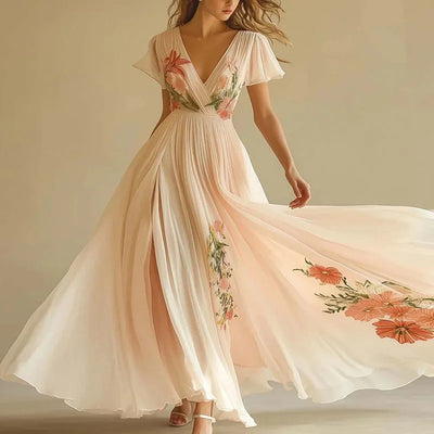 Amelia | Robes de soirée élégantes taille haute à col en V