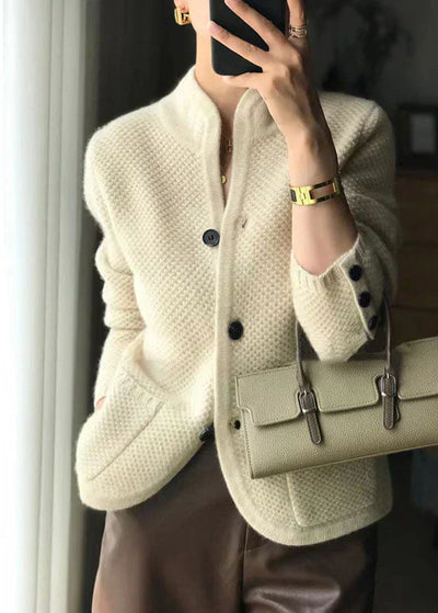 LARISSA - CARDIGAN EN CACHEMIRE CON COLLO ALTO