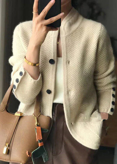 LARISSA - CARDIGAN EN CACHEMIRE CON COLLO ALTO