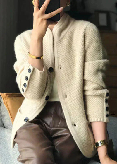 LARISSA - CARDIGAN EN CACHEMIRE CON COLLO ALTO