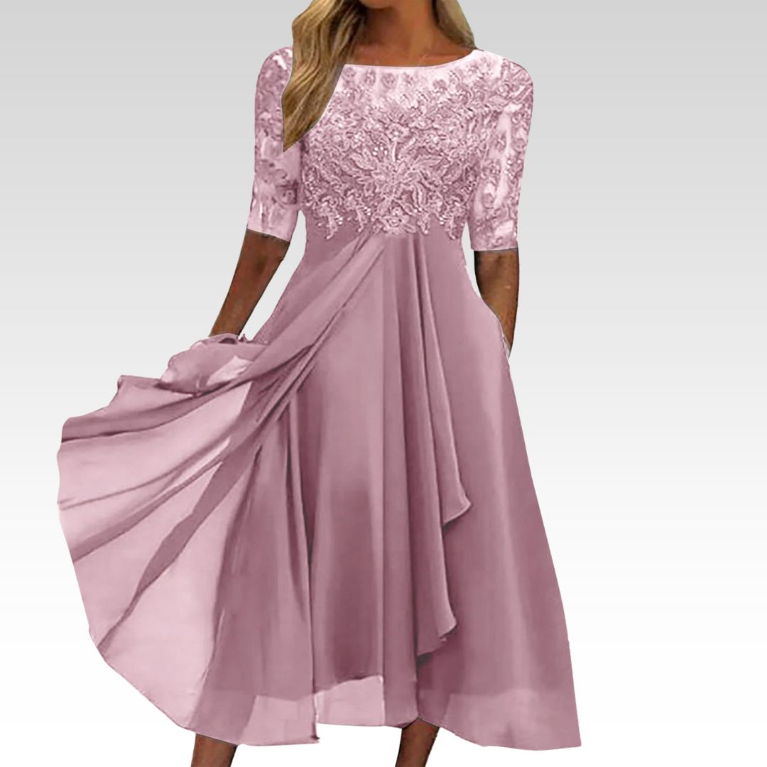 Taryn® | Robe mi-longue élégante en dentelle 