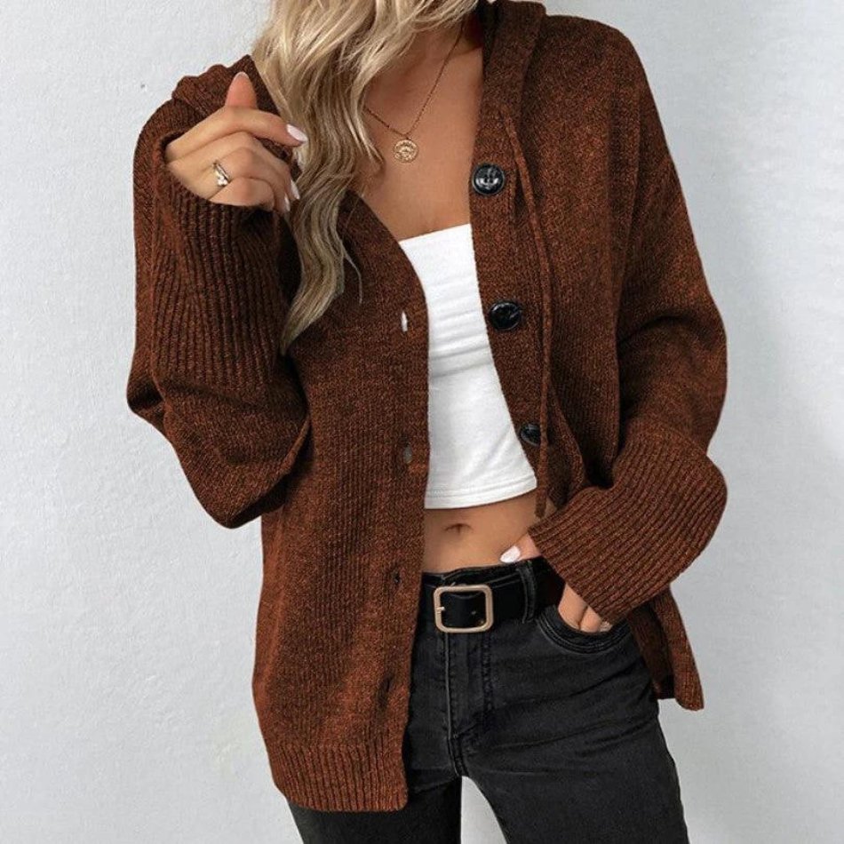 Arielle | Cardigan avec Cappuccio et Bottoni