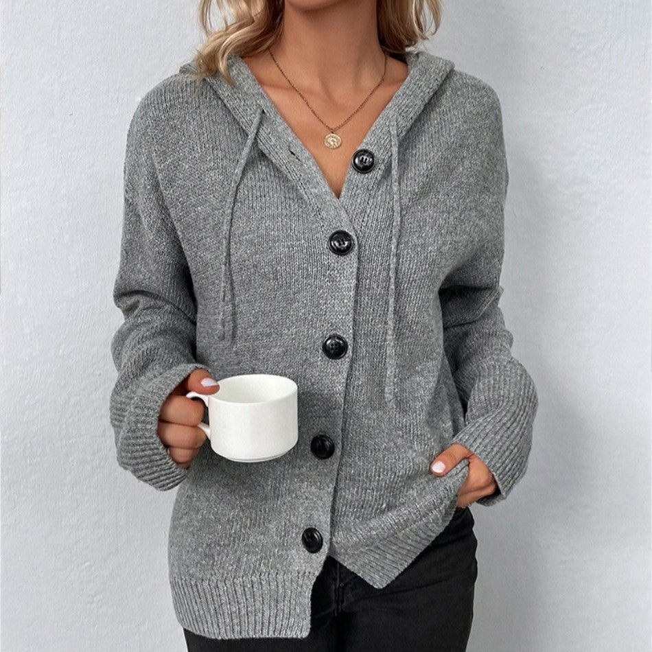 Arielle | Cardigan avec Cappuccio et Bottoni