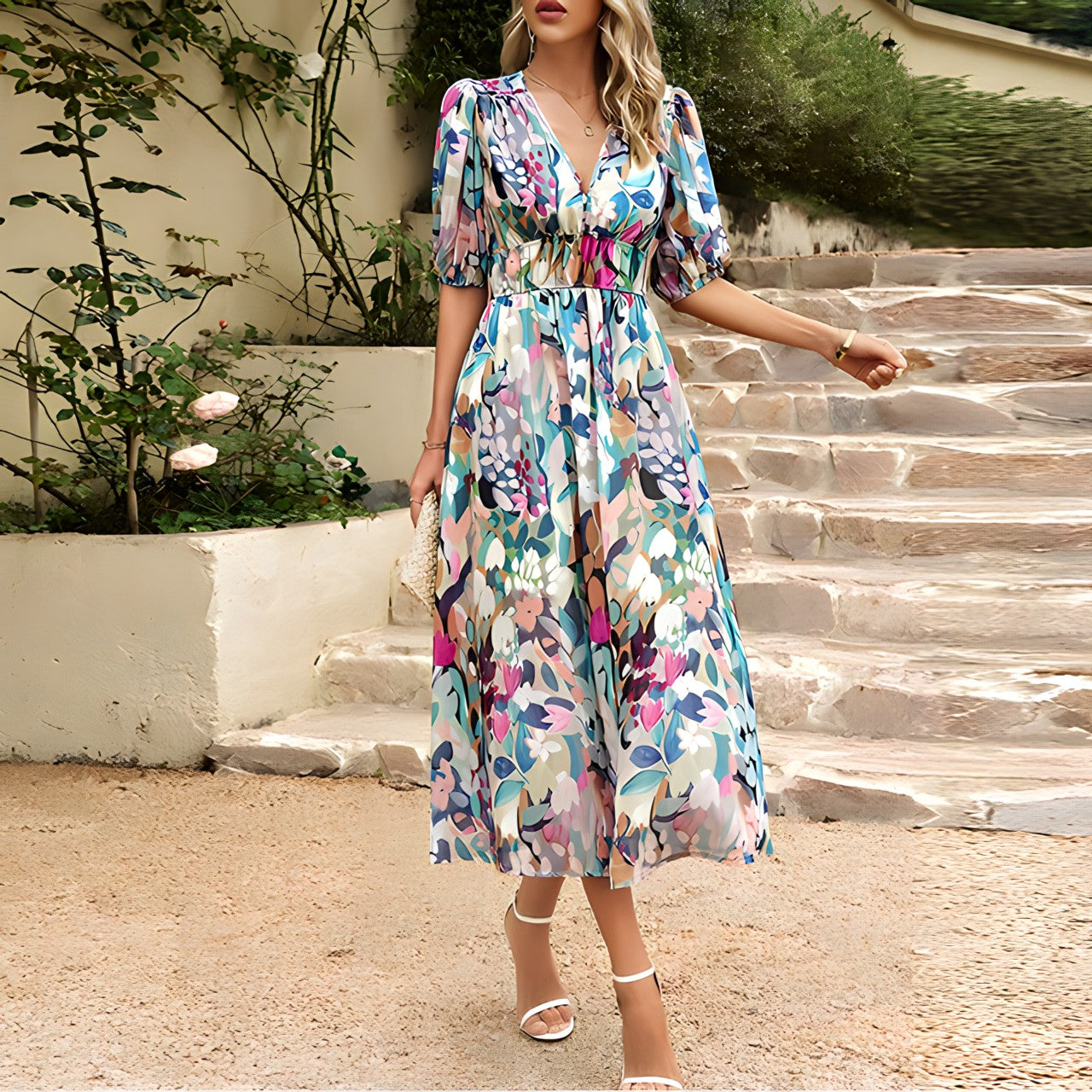 Isolde - Robe midi col V