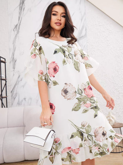 Judith | Robe élégante en mousseline à imprimé floral 