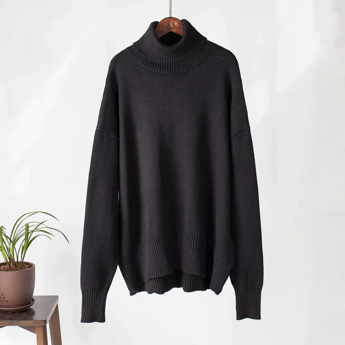 Pull Amélie Col Roulé Oversize En Cotone