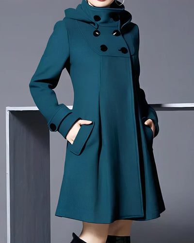 Aria™ | Elegante Cappotto in Lana con Cappuccio