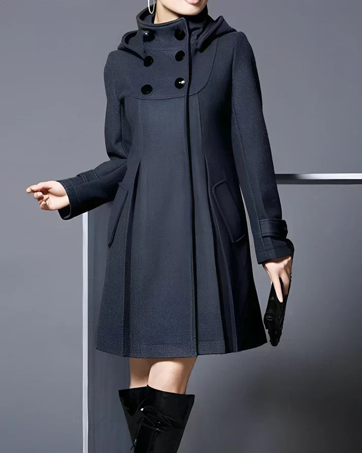Aria™ | Elegante Cappotto in Lana con Cappuccio