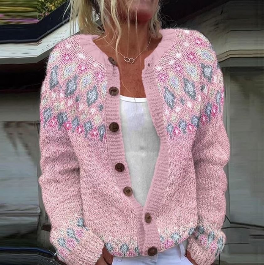 Sophie | Gilet Rosa con Stampa