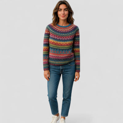 Sienne | Maglione a Maglia da Donna con Motivo | Vestibilité Comoda e Calda