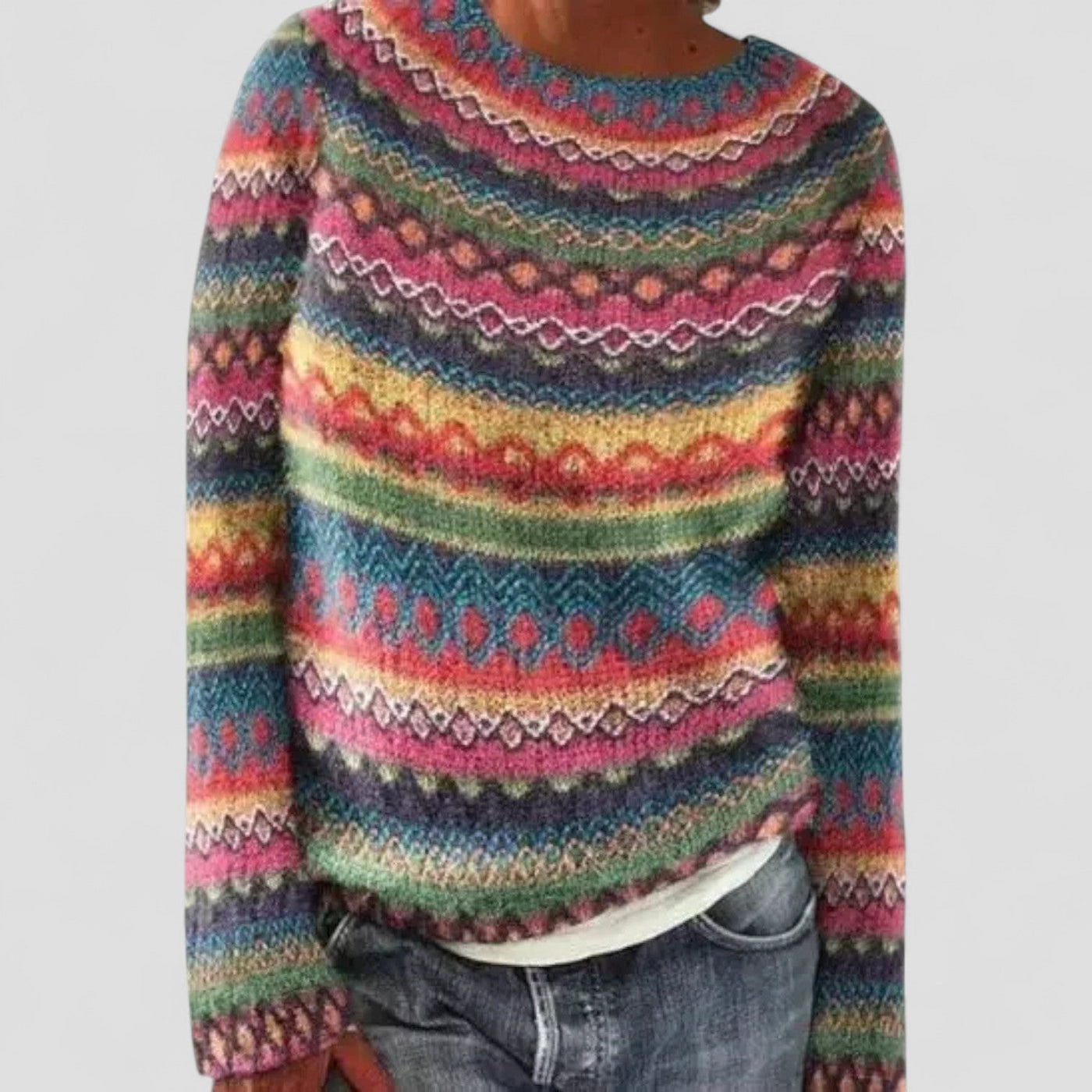 Sienne | Maglione a Maglia da Donna con Motivo | Vestibilité Comoda e Calda