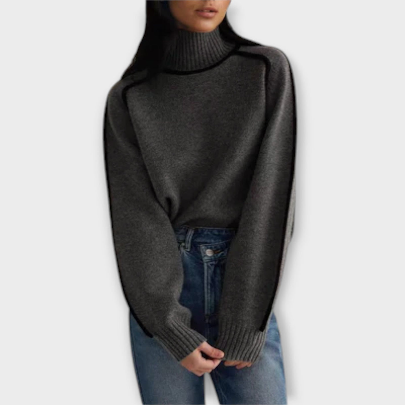 Brielle | Maglione à Collo Alto à Costine pour Donna | Morbido et Structure