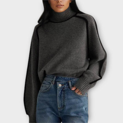 Brielle | Maglione à Collo Alto à Costine pour Donna | Morbido et Structure