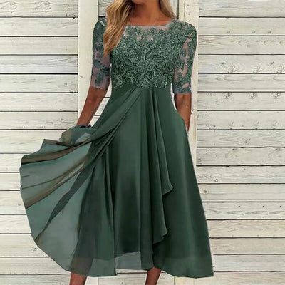 Taryn® | Robe mi-longue élégante en dentelle 