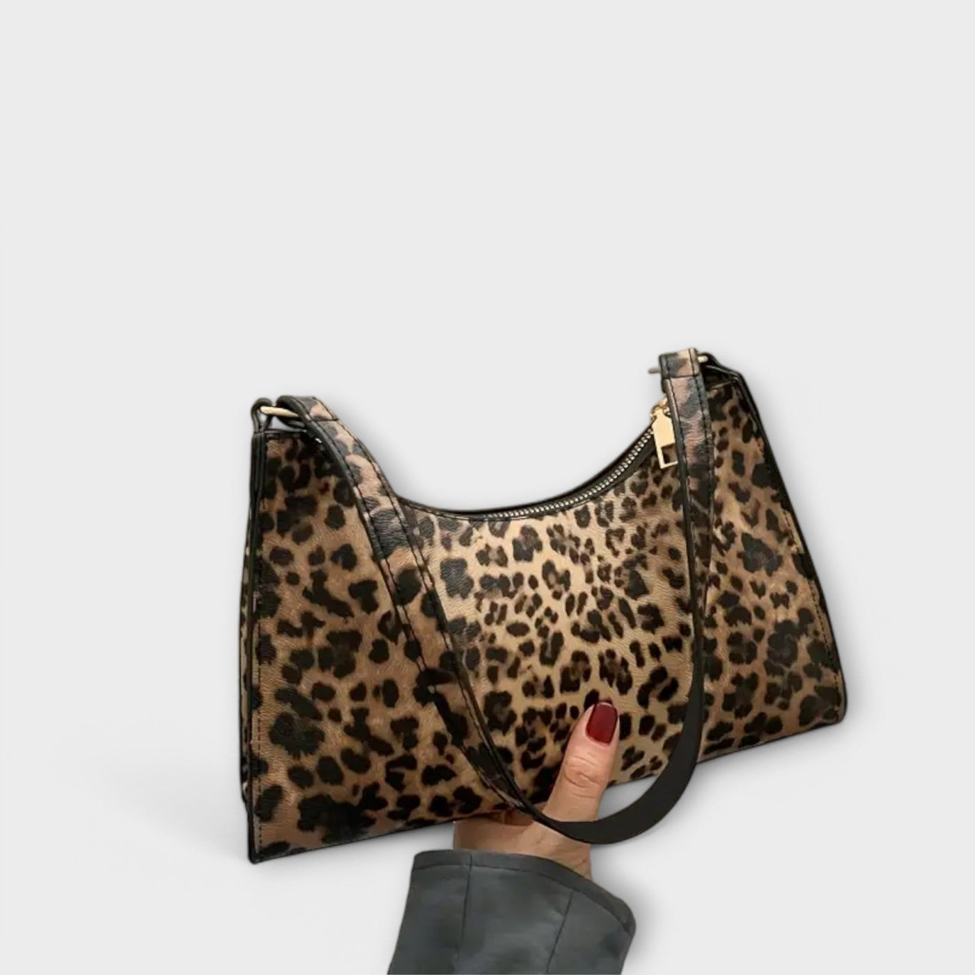 Nora. - Bourse à spalla en style français avec motif léopard