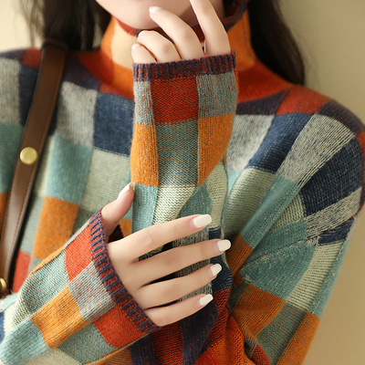 PENELOPE™ | PULL PATCHWORK CON COLLO ALTO