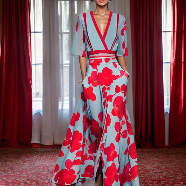 Evie - Robe élégante à motif fleuri 