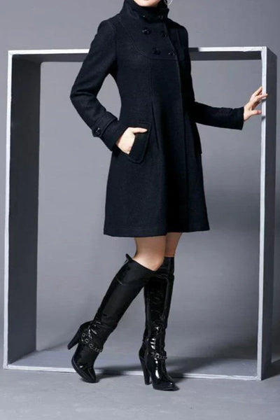 Aria™ | Elegante Cappotto in Lana con Cappuccio