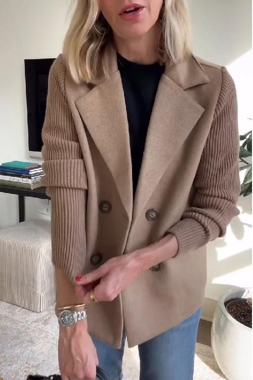 Amelia™ | Elegante Blazer con Maniche in Maglia