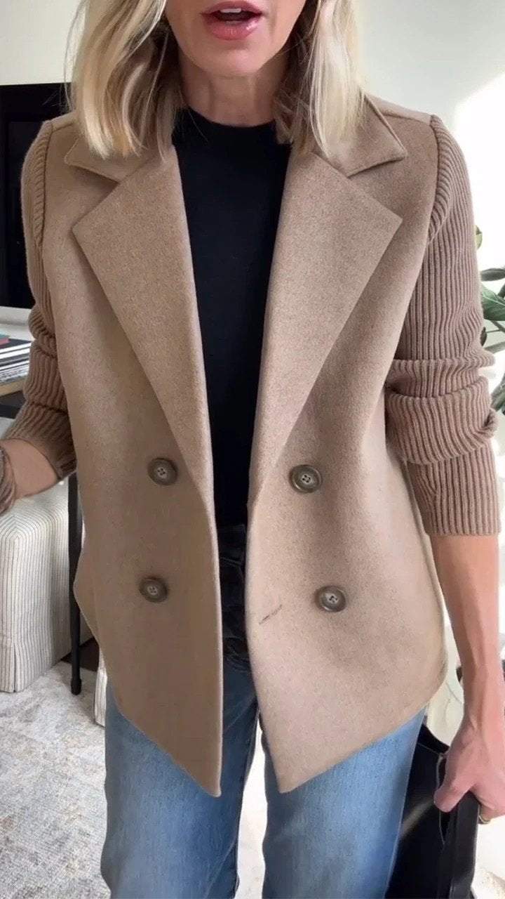 Amelia™ | Elegante Blazer con Maniche in Maglia