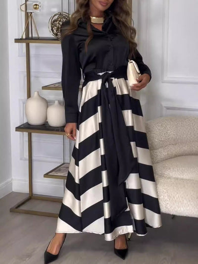 Yvonne | Robe longue à rayures 