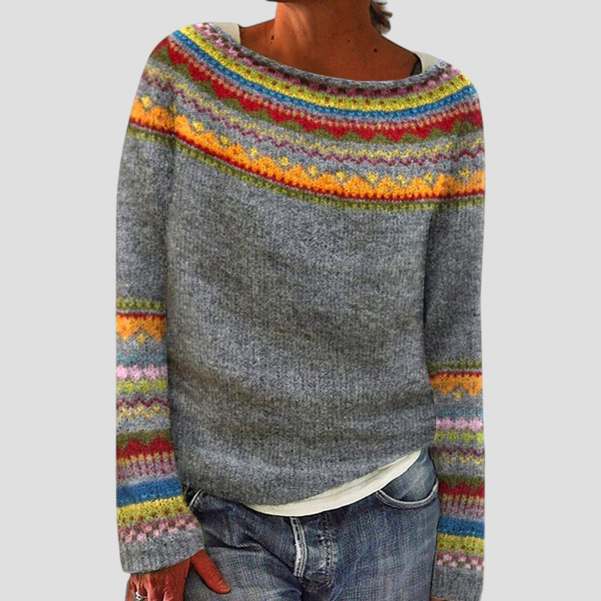 Sienne | Maglione a Maglia da Donna con Motivo | Vestibilité Comoda e Calda