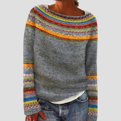 Sienne | Maglione a Maglia da Donna con Motivo | Vestibilité Comoda e Calda