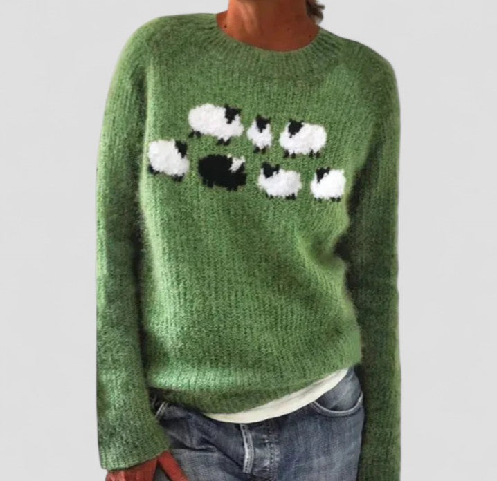 Sienne | Maglione a Maglia da Donna con Motivo | Vestibilité Comoda e Calda