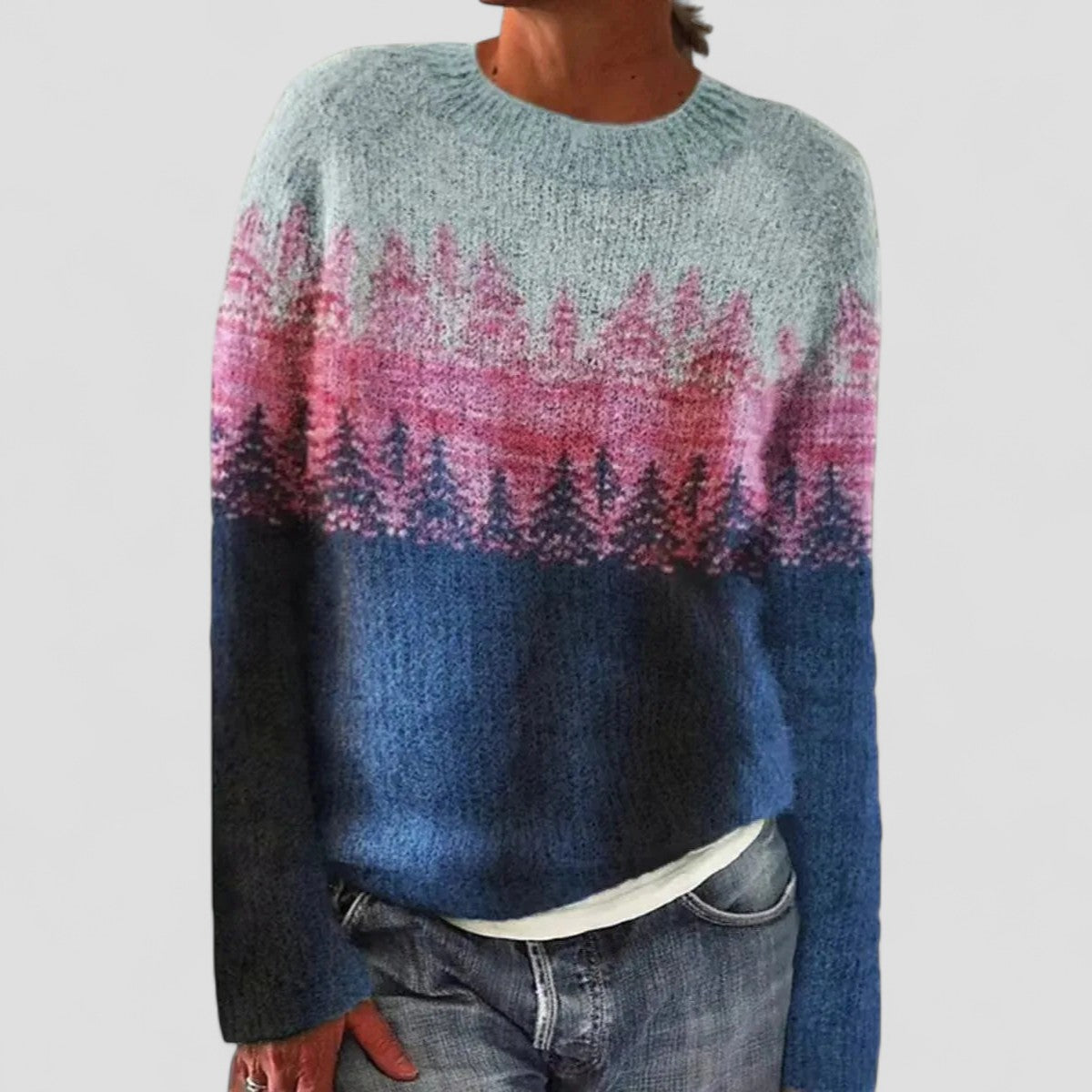 Sienne | Maglione a Maglia da Donna con Motivo | Vestibilité Comoda e Calda