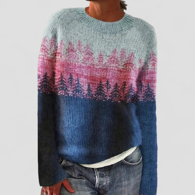 Sienne | Maglione a Maglia da Donna con Motivo | Vestibilité Comoda e Calda